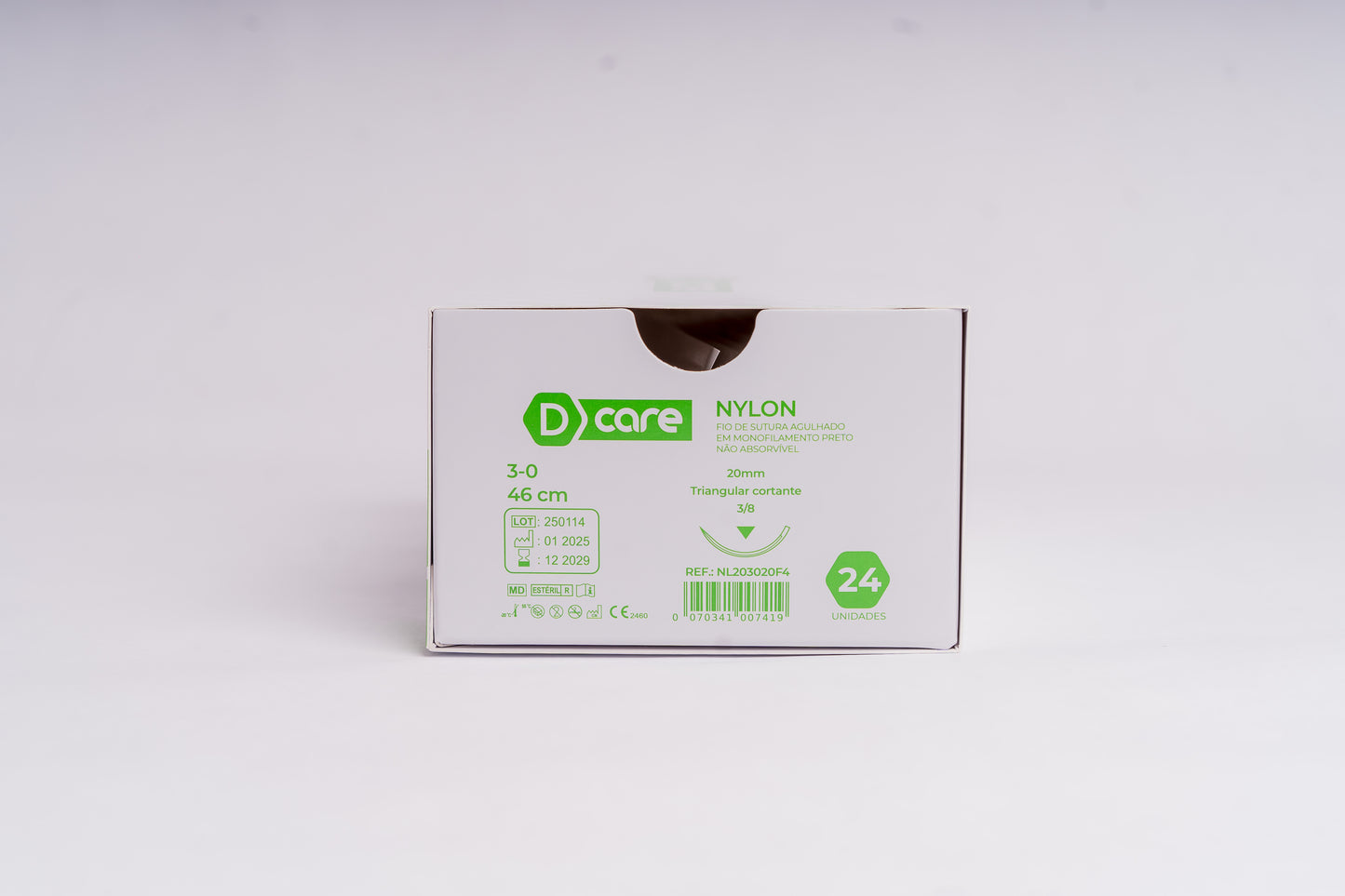 Fio Sutura Agulhado Nylon - D Care