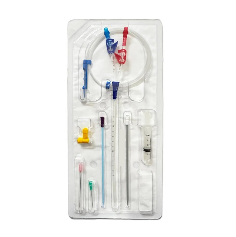 Cateter Venoso Central para Hemodiálise Duplo Lúmen Reto 12frx16cm