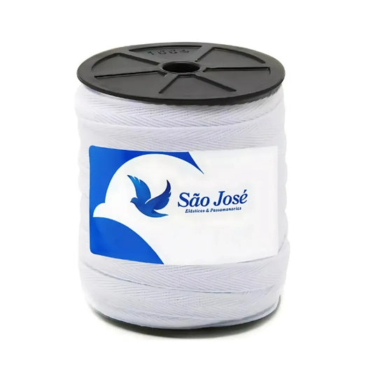 Rolo Cadarço Sarjado Alvejado 3012-12mm C/ 50 Metros - São José