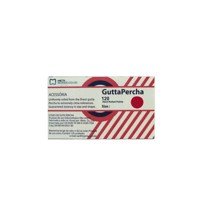 Cone de Guta Percha Acessorio com 120 unidades 28mm Meta - Injecta